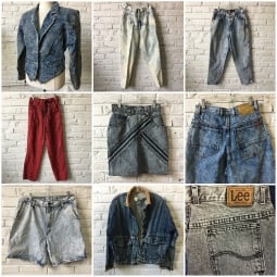 Vintage Acid Wash denim mix, mens & womens, by the pound